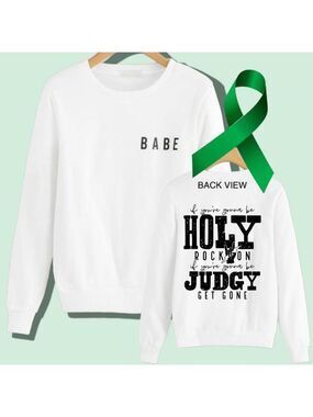 Judgy Get Gone “babe” mental health graphic crewneck sweatshirt large